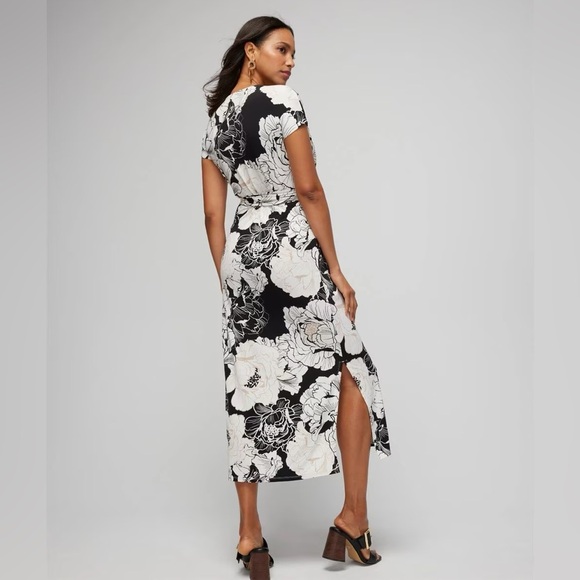 White House Black Market Black and White Floral Midi Dress - Picture 2 of 13